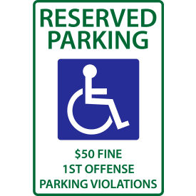 Handicapped Reserved Parking Sign, Alabama, 12"W x 18"H, Recycled Aluminum view 2