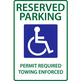 Handicapped Reserved Parking Permit, Arkansas, 12"W x 18"H, Recycled Aluminum view 2