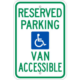 Parking Sign, Handicapped Van Accessible, 12"W x 18"H, Recycled Aluminum view 2