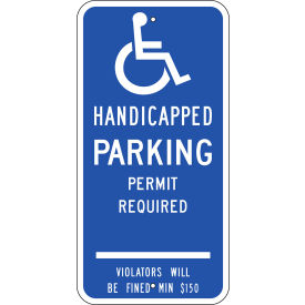 Parking Sign, Handicapped Parking Permit, Connecticut, 12"W x 24"H, Recycled Aluminum view 2
