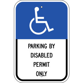 Eco Parking Sign, Handicapped Parking Disabled Permit, Florida, 12"W x 18"H, Recycled Aluminum view 2