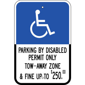 Eco Parking Sign, Handicapped Parking Disabled, S. Florida, 12"W x 18"H, Recycled Aluminum view 2