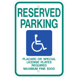 Eco Parking Sign, Handicapped Reserved Parking Placard, Hawaii, 12"W x 18"H, Recycled Aluminum view 2