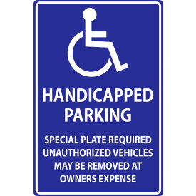 Handicapped Parking Special Sign, Massachusetts, 12"W x 18"H, Recycled Aluminum view 2