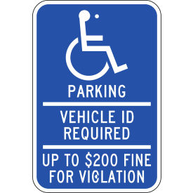 Zing Eco Parking Sign, Handicapped Parking Vehicle ID..., Minnesota, 12"W x 18"H, Recycled Aluminum view 2