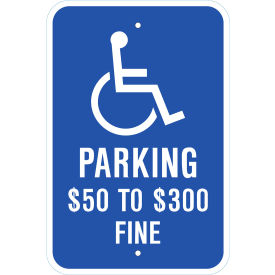 Handicapped Parking Fine Sign, Missouri, 12"W x 18"H, Recycled Aluminum view 2