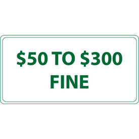 Handicapped Parking Fine, Missouri, 12"W x 6"H, White/Green view 2