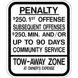 Zing Eco Parking Sign, Handicapped Parking Penalty, New Jersey, 10"W x 12"H, Recycled Aluminum view 2