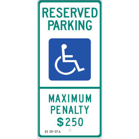 Eco Parking Sign, Handicapped Reserved Parking, N. Carolina, 12"W x 26"H, Recycled Aluminum view 2