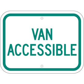 Parking Sign, Handicapped Van Accessible, N. Carolina, 12"W x 9"H, Recycled Aluminum view 2