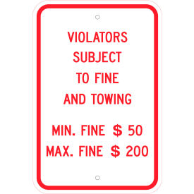 Eco Parking Sign, Handicapped Parking Fine, Pennsylvania, 12"W x 18"H, Recycled Aluminum view 2
