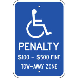 Eco Parking Sign, Handicapped Parking Penalty, Virginia, 12"W x 18"H, Recycled Aluminum view 2