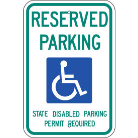 Eco Parking Sign, Handicapped Reserved Parking, Washington, 12"W x 18"H, Recycled Aluminum view 2