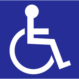 Handicapped Symbol Label, 6"W x 6"H, White/Blue, Pack of 2 view 2