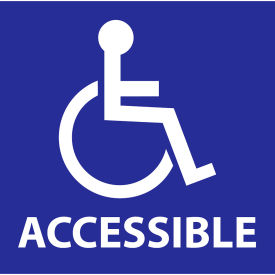 Handicapped Window Decal, Accessible, 6"W x 6"H, White/Blue, Pack of 2 view 2