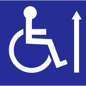 Handicapped Up Arrow Label, 6"W x 6"H, White/Blue, Pack of 2 view 2