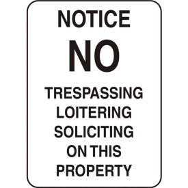 Security Sign, Notice No Trespassing, 10"W x 14"H, Recycled Aluminum view 2