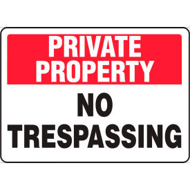 Zing Eco Security Sign, Private Property No Trespassing, 14"W x 10"H, Recycled Aluminum view 2
