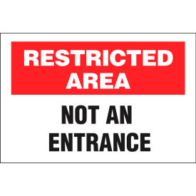 Security Sign, Restricted Not An Entrance, 14"W x 10"H, Recycled Aluminum view 2