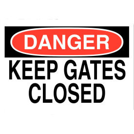 Eco Security Sign, DANGER Keep Gates Closed, 14"W x 10"H, Recycled Aluminum view 2