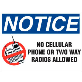 Zing Eco Security Sign No TwoWay Radios Allowed 14W x 10H Recycled Aluminum