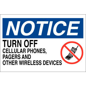 Eco Security Sign, Turn off Cell Phones, 14"W x 10"H, Recycled Aluminum view 2