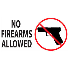 Eco Security Label, No Firearms, 7"W x 5"H, Recycled Polystyrene Self Adhesive, Pack of 2 view 2