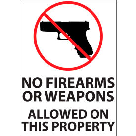 Security Window Decal, No Firearms or Weapons, 5"W x 7"H, Recycled Polystyrene, Pack of 2 view 2