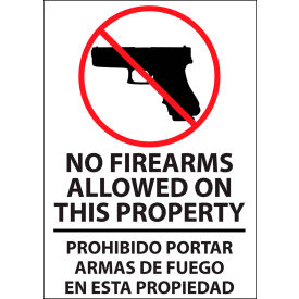Security Window Decal, No Firearms Allowed, 5"W x 7"H, Recycled Polystyrene, Pack of 2 view 2