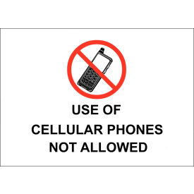 Security Window Decal, Cell Phones Not Allowed, 7"W x 5"H, Recycled Polystyrene, Pack of 2 view 2