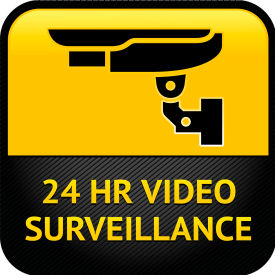 Zing Eco Security Window Decal, 24 Hr Video Surveillance, 4"W x 4"H, Recycled Polystyrene, Pack of 2 view 2