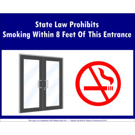 No Smoking Sign, Indiana Regulations, 14"W x 10"H, Recycled Plastic view 2