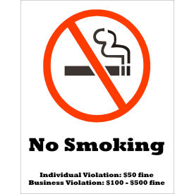 No Smoking Sign, Tennessee Regulations, 10"W x 14"H, Recycled Plastic view 2
