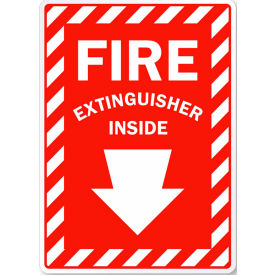 Zing Eco Safety Sign, Fire Extinguisher Inside with Arrow, 10"W x 14"H, Recycled Plastic view 2
