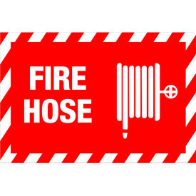 Safety Sign, Fire Hose with Picto, 14"W x 10"H, Recycled Plastic view 2