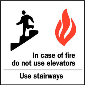 Zing Eco Safety Sign, In Case of Fire Use Stairs with Picto, 10"W x 14"H, Recycled Plastic view 2