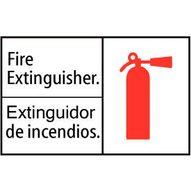 Eco Safety Sign, Fire Extinguisher with Picto, English/Spanish, 14"W x 10"H, Recycled Plastic view 2