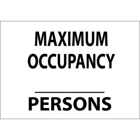 Safety Sign, Maximum Occupancy-Persons, Polystyrene, 14"W x 10"H, Black On White view 2