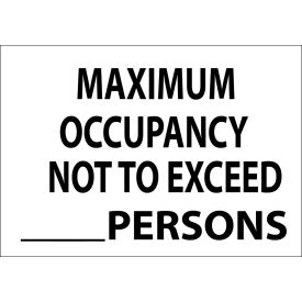 Zing Eco Safety Sign, Maximum Occupancy Not To Exceed-Persons, Plastic, 14"W x 10"H, Black On White view 2
