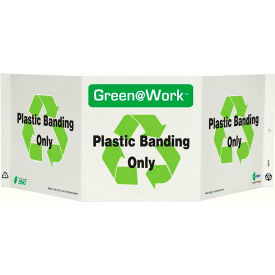 Tri-View Sign, Plastic Banding Only, 20"W x 7-1/2"H, Black/Green/White view 2