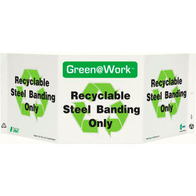Tri-View Sign, Recyclable Steel Banding Only, 20"W x 7-1/2"H, Black/Green/White view 2