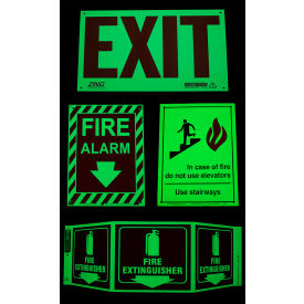 Tri View Sign, Eye Wash, 20"W x 7-1/2"H, Recycled Plastic, Glow In The Dark view 2