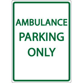 Eco Parking Sign, Ambulance Parking Only, 18"H x 12"W, 1/16" Thick view 2