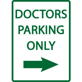 Eco Parking Sign, Doctors Parking Only with Right Arrow, 18"H x 12"W, 1/16" Thick view 2