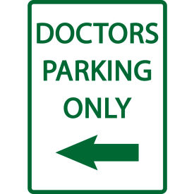 Eco Parking Sign, Doctors Parking Only with Left Arrow, 18"H x 12"W, 1/16" Thick view 2