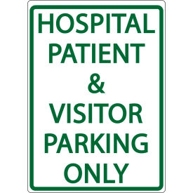 Eco Parking Sign, Hospital And Visitor Parking Only, 18"H x 12"W, 1/16" Thick view 2