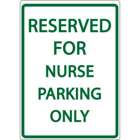 Eco Parking Sign, Reserved For Nurse Parking Only, 18"H x 12"W, 1/16" Thick view 2