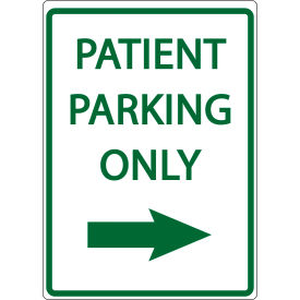 Eco Parking Sign, Patient Parking Only with Right Arrow, 18"H x 12"W, 1/16" Thick view 2