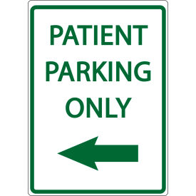 Eco Parking Sign, Patient Parking Only with Left Arrow, 18"H x 12"W, 1/16" Thick view 2