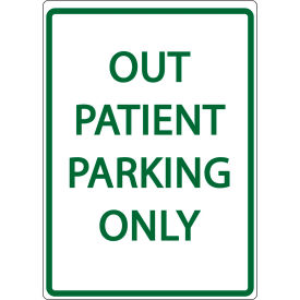 Eco Parking Sign, Out Patient Parking Only, 18"H x 12"W, 1/16" Thick view 2